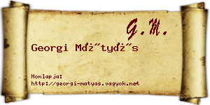 Georgi Mátyás névjegykártya